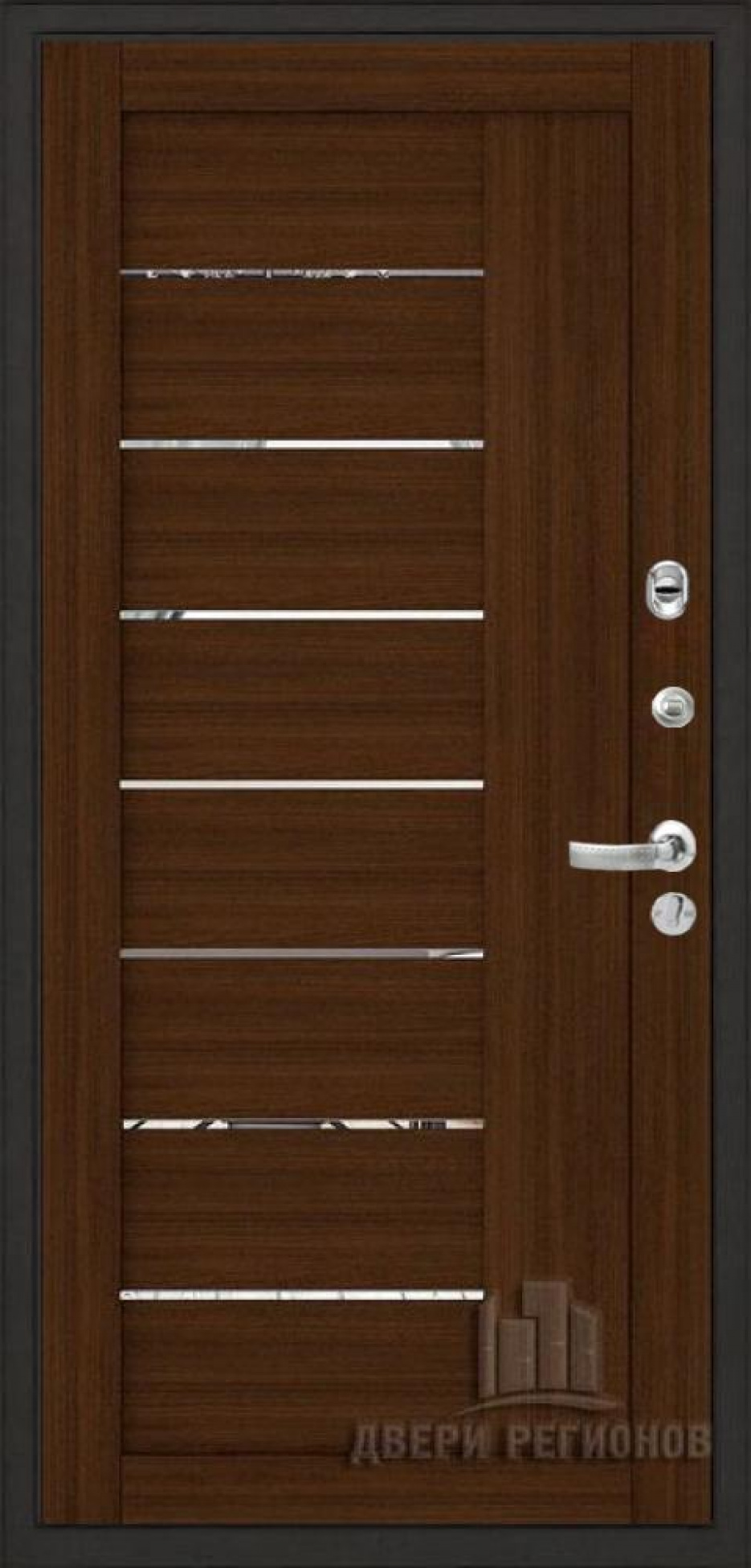 Входная дверь Regidoors Центурион Меттэм LIGHT 2110 с зеркалом "Орех вельвет"